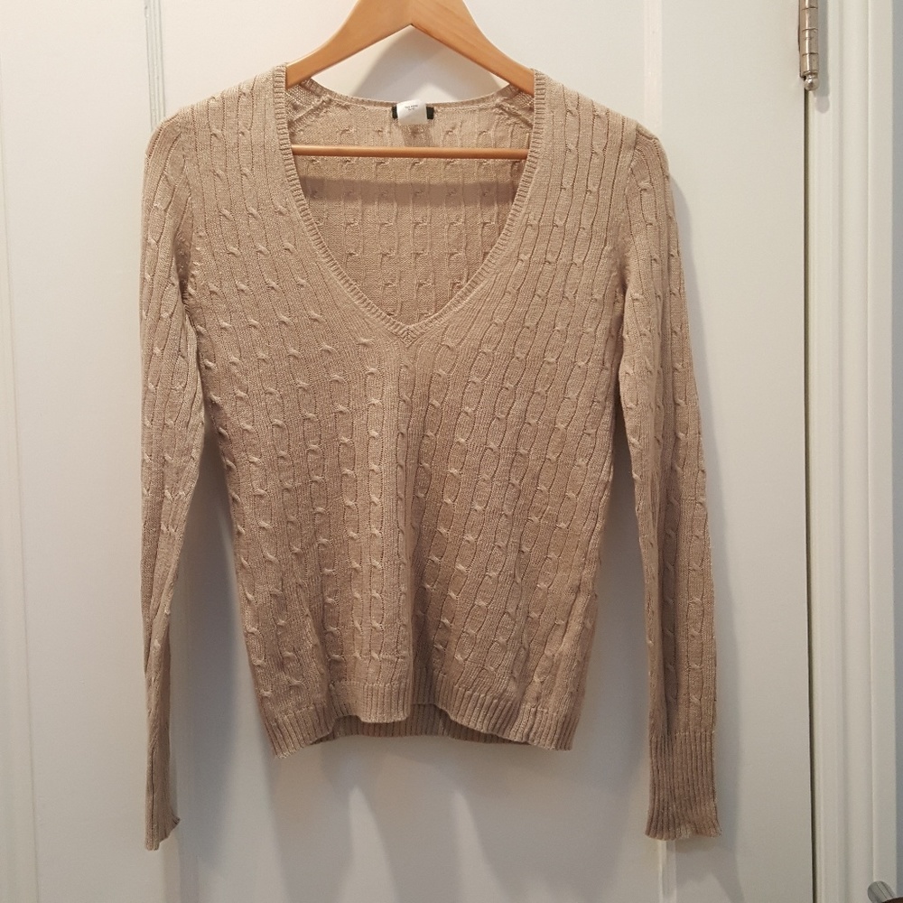 Vintage J Crew Linen Cable Knit Sweater